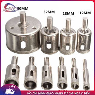【Rẻ Bộ 10 Mũi Khoan Khoét Lỗ Tròn Dùng Cho Tường Kính/Gạch/Bê Tông/Sứ