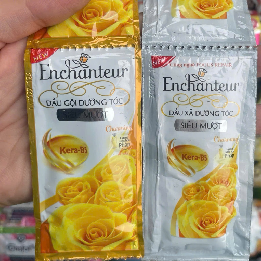 Dây Dầu Gội - Xả ENCHANTEUR Vàng 10 gói 1 dây