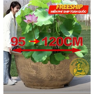 CHẬU NHỰA GIẢ ĐỒNG HOA VĂN CỔ ĐIỂN " SIZE ĐẠI". DÙNG ĐỂ TRỒNG SEN, SÚNG, NUÔI CÁ, TRỒNG CÂY CẢNH