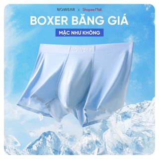 Quần lót nam Boxer thun lạnh NOWEAR cao cấp, Combo 3 quần xì nam PROFIT co giãn chính hãng không viền may