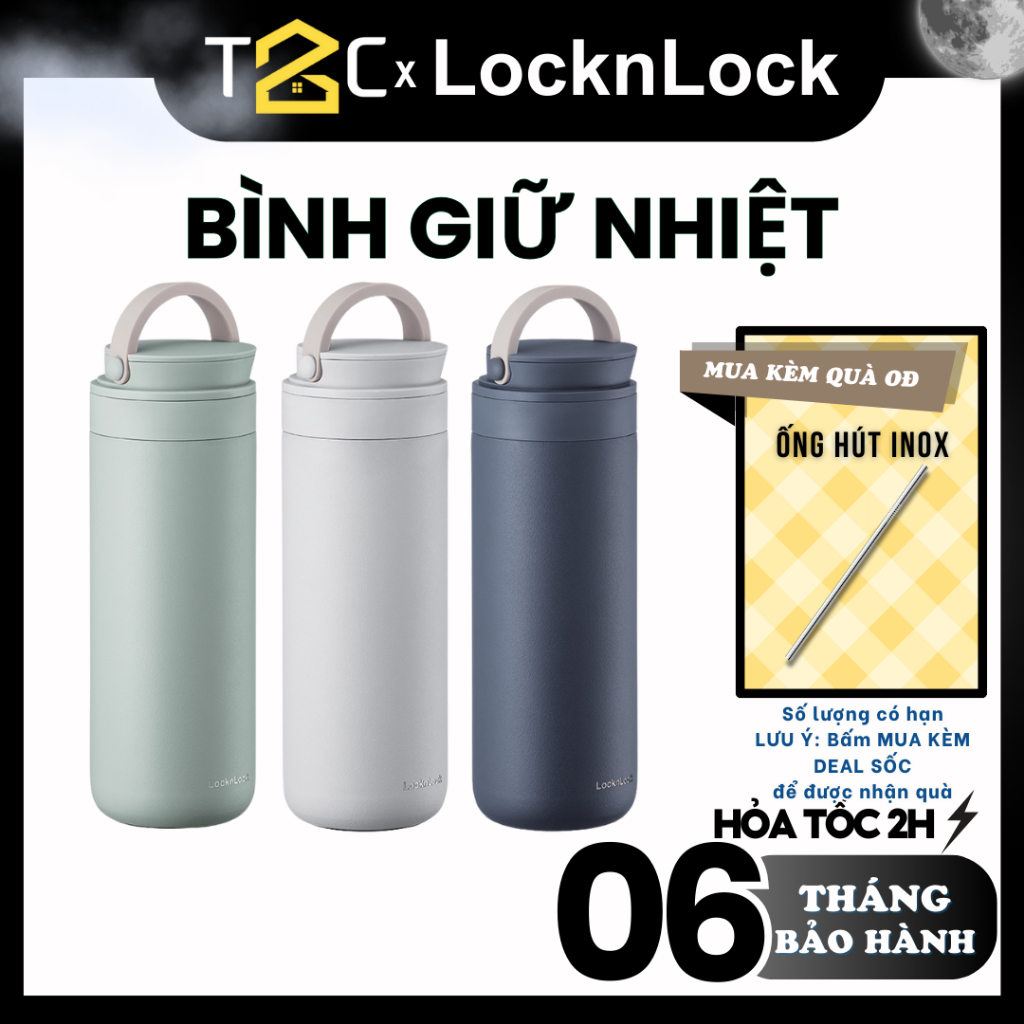 Bình giữ nhiệt LocknLock Chính Hãng Cao Cấp To 475ML Có Quai Xách Thể Thao Đẹp LHC4274 - T2C