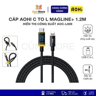 Cáp bọc dù AOHI C to L Magline+ màn hình hiển thị công suất AOC-L009 | Bảo hành 12 tháng
