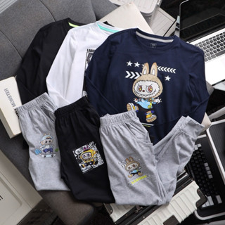 (26kg...65kg) đồ bộ bé trai áo tay dài kèm quần dài thun cotton vnxk