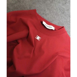 ELEVEN - Áo thun unisex nam nữ in Mono Mini Logo màu Đỏ