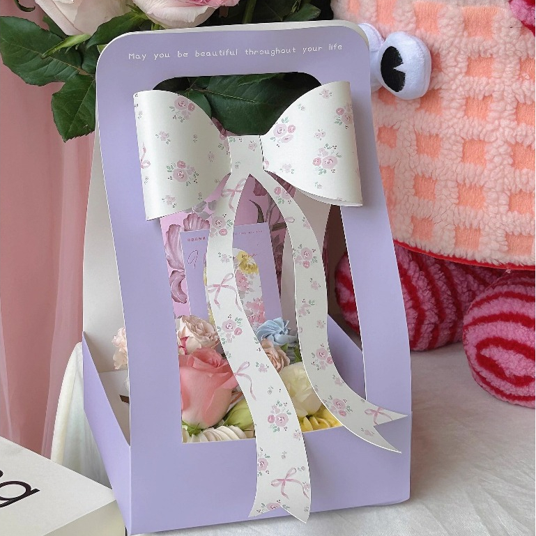 5 Hộp đựng 4 Cupcake hình Chiếc Nơ, Túi Cupcake, Quà tặng 20/10, 20/11, 14/2, 8/3