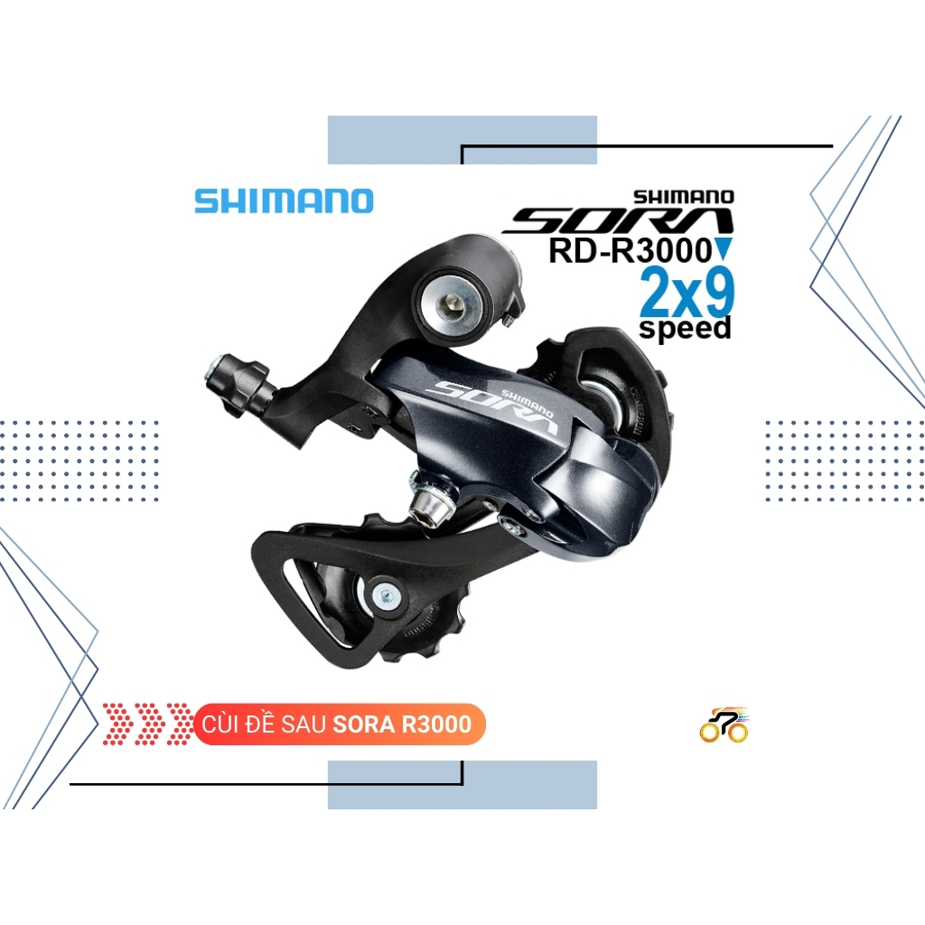 CÙI ĐỀ SAU - SHIMANO SORA RD R3000 SS - ROAD (9 TỐC ĐỘ)