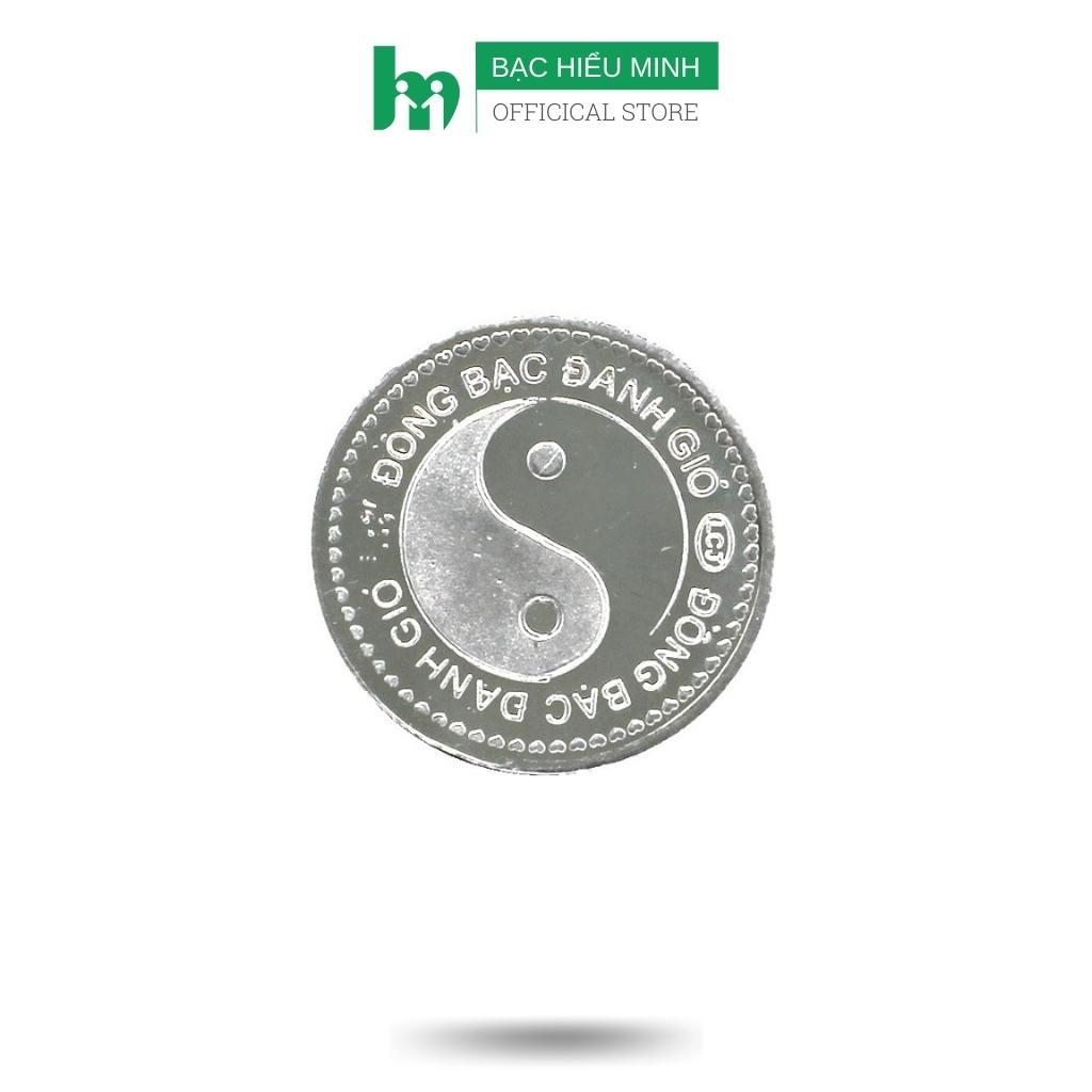 Đồng Bạc Đánh Gió Cạo Gió Bạc Ta Nguyên Chất S99 Hình Âm Dương Loại Nhỏ Đường Kính 2,3cm BẠC HIỂU MINH XDG3
