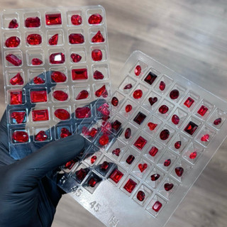Set đá khối đỏ cao cấp sáng lấp lánh trang trí nail mùa lễ Tết siêu xinh