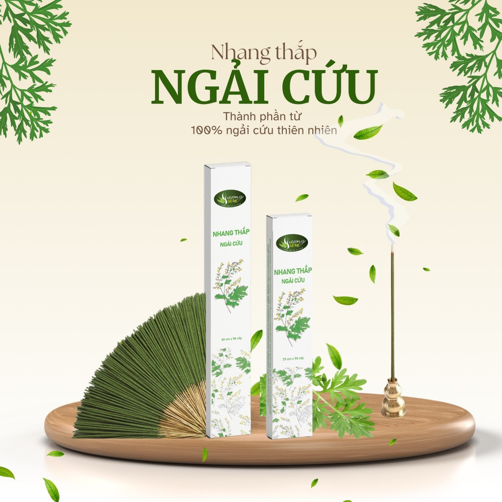 Nhang thắp Ngải cứu Hương Đất Việt - Từ Ngải Cứu tươi, Tẩy uế,Đuổi muỗi và côn trùng ,làm thơm phòng