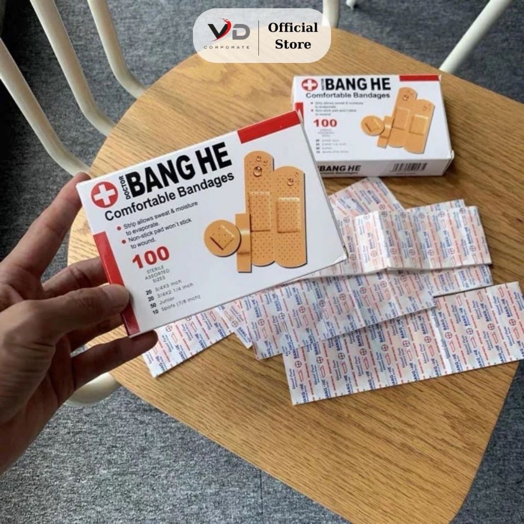 Hộp 100 Miếng Băng Cá Nhân Urgo Chính Hãng – Bám Dính Tốt, Chống Nước, Kháng Khuẩn, Dịu Da, An Toàn Cho Mọi Làn Da