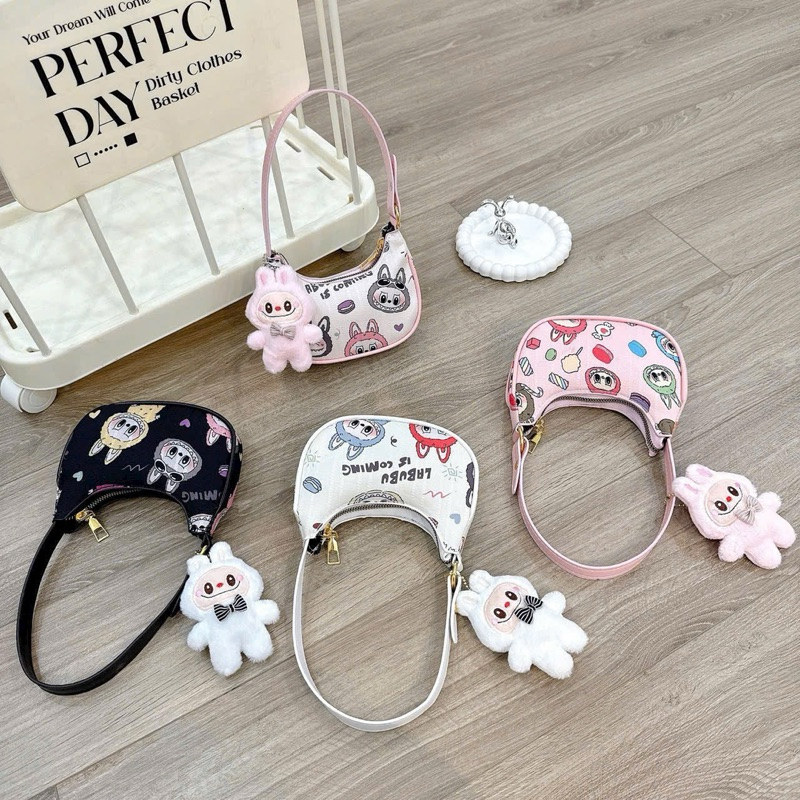 Túi Xách Mini Hình Labubu Cho bé Gái Tặng kèm  gấu Labubu