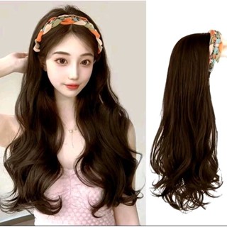 Tóc giả cài bằng đô nửa đầu dài xoăn nhẹ retro