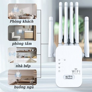 Bộ Kích Sóng Wifi  6 Râu Tốc Độ Cao 300 Mbps - Kích Wifi Truyền Sóng Nhanh Ổn Định Xuyên Tường
