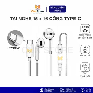 Tai nghe có dây cho 15 cổng Type C zin chính hãng, bass căng, âm thanh hay | Bảo hành 12 tháng