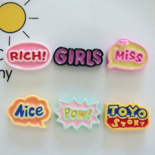 Charm, Jibitz Gắn Dép, Sticker Hình Chữ Trang Trí Crocs, DIY