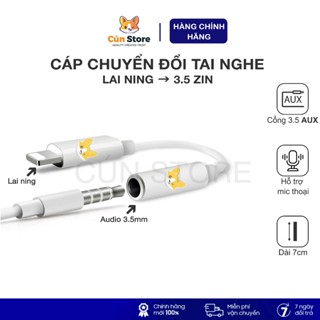 Jack chuyển đổi tai nghe sang 3.5mm, cổng chuyển có mic zin bóc máy | Cún Store