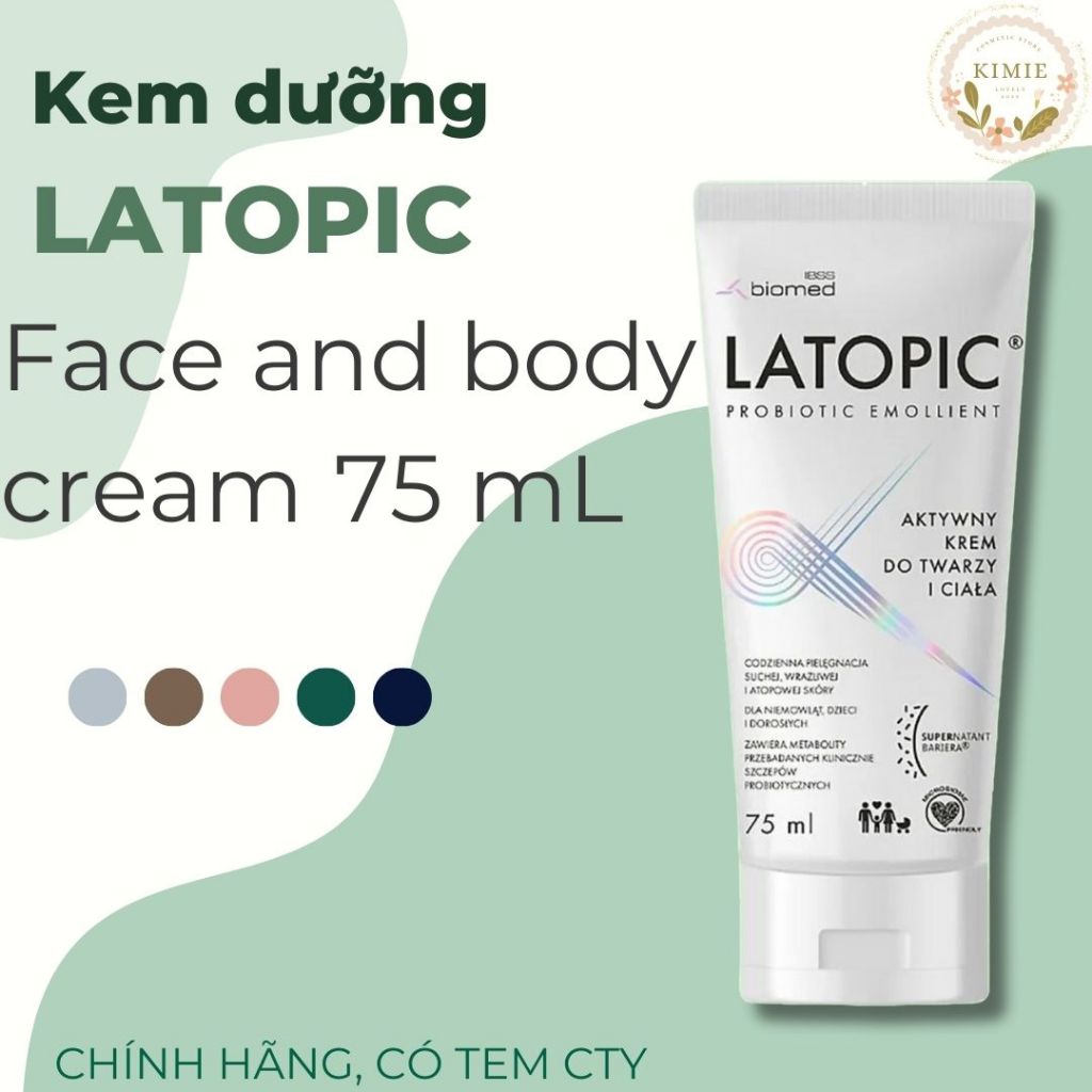(TEM CTY) Kem Dưỡng Latopic Face & Body 75mL Cho Da Chàm, Da Khô