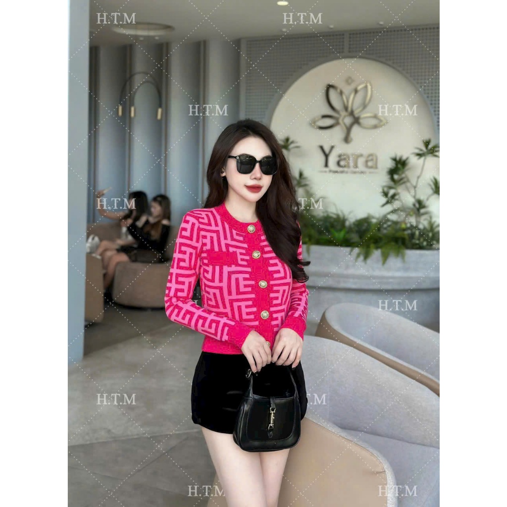 (ảnh thật) Áo mongtoghi balmain họa tiết - HERA SHOP