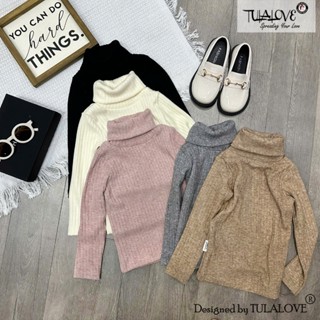 Áo Cổ Lọ Bé Gái Vải Len Tăm Mềm Mịn Thu Đông Giữ Ấm Cho Bé Gái