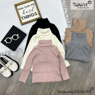 Áo Cổ Lọ Bé Gái Vải Len Tăm Mềm Mịn Thu Đông Giữ Ấm Cho Bé Gái