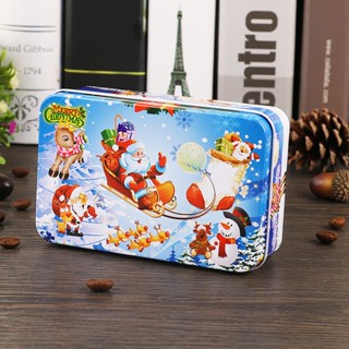  Bộ đồ chơi tranh ghép hình gỗ noel 60 miếng_đồ chơi ghép hình cho bé có hộp đựng kim loại 