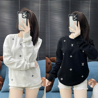 Áo sweater Lv dài tay cổ tròn ,áo nỉ Lv tay dài from rộng khoác LV Phong Cách Boy Phố