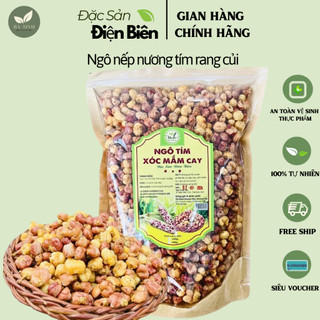   Loại1  Ngô nếp nương tím rang củi Điện Biên,bắp ngô tím vị bò lá chanh vị sóc mắm vị cay vị mật ong ngô mộc 