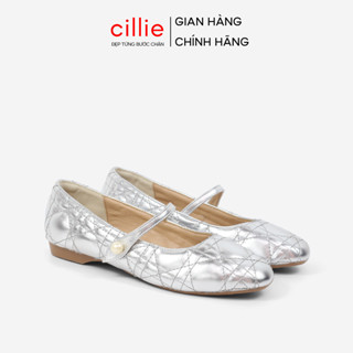Giày Búp Bê Nữ Cillie Da Mềm Mũi Tròn Đế Bệt Quai Đính Ngọc Trai BB03