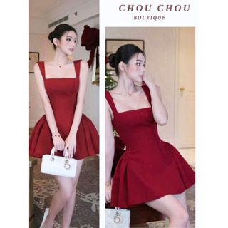 [ Sẵn - Hỏa Tốc ] Đầm Xòe Dáng Ngắn Chuẩn CHOUCHOU Xoè Hở Lưng Thiết Kế Sang Chảnh