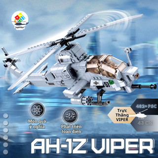  Mô Hình Lắp Ráp Máy Bay Trực Thăng Viper - Máy Bay Chiến Đấu Bảo Vệ Bầu Trời Cho Bé Trai 6t 