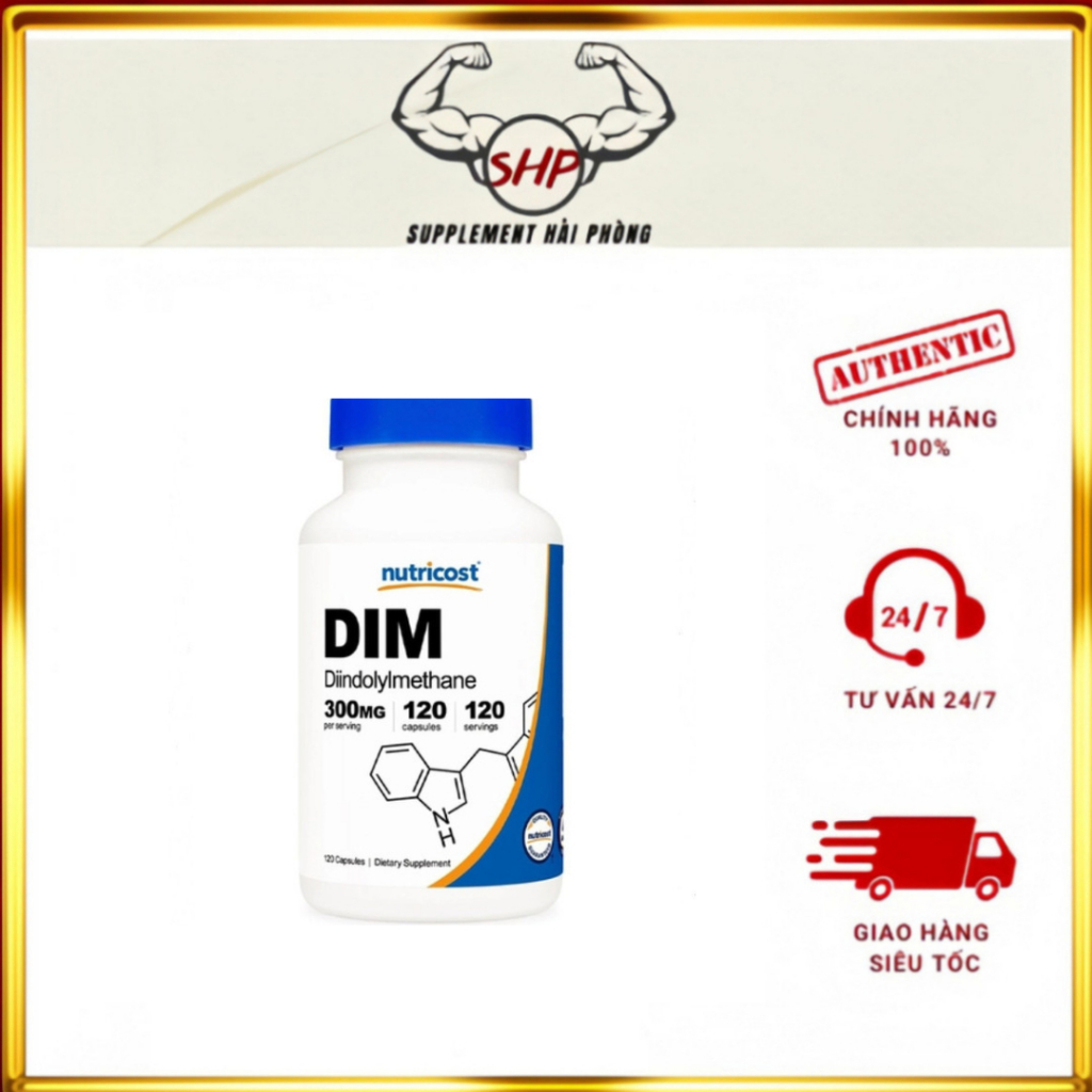 Viên chay bổ sung hormone, cân bằng nội tiết tố Estrogen Nutricost DIM 300mg 120 viên USA TẠI Supple