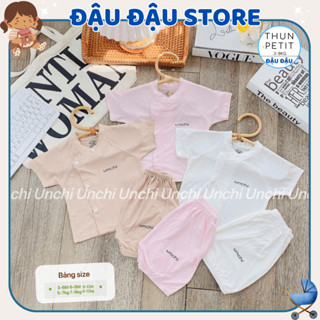Bộ Cộc Tay Unchi Thun Petit Cao Cấp Cho Bé Sơ Sinh 3-9kg mềm mịn co dãn 4 chiều thấm hút mồ hôi UCC02 Đậu Đậu Store