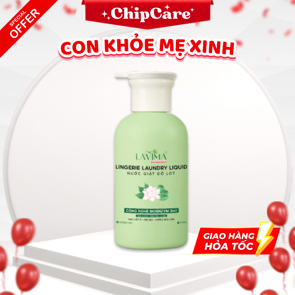 Lavima Nước giặt đồ lót Sinh học Thế hệ mới Lavima Protect 4.0 300ml - X3 Enzyme