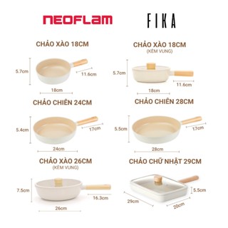 Chảo chiên xào, đa năng chống dính bếp từ Fika Neoflam Neoflam Hàn Quốc, nhiều kích cỡ lựa chọn