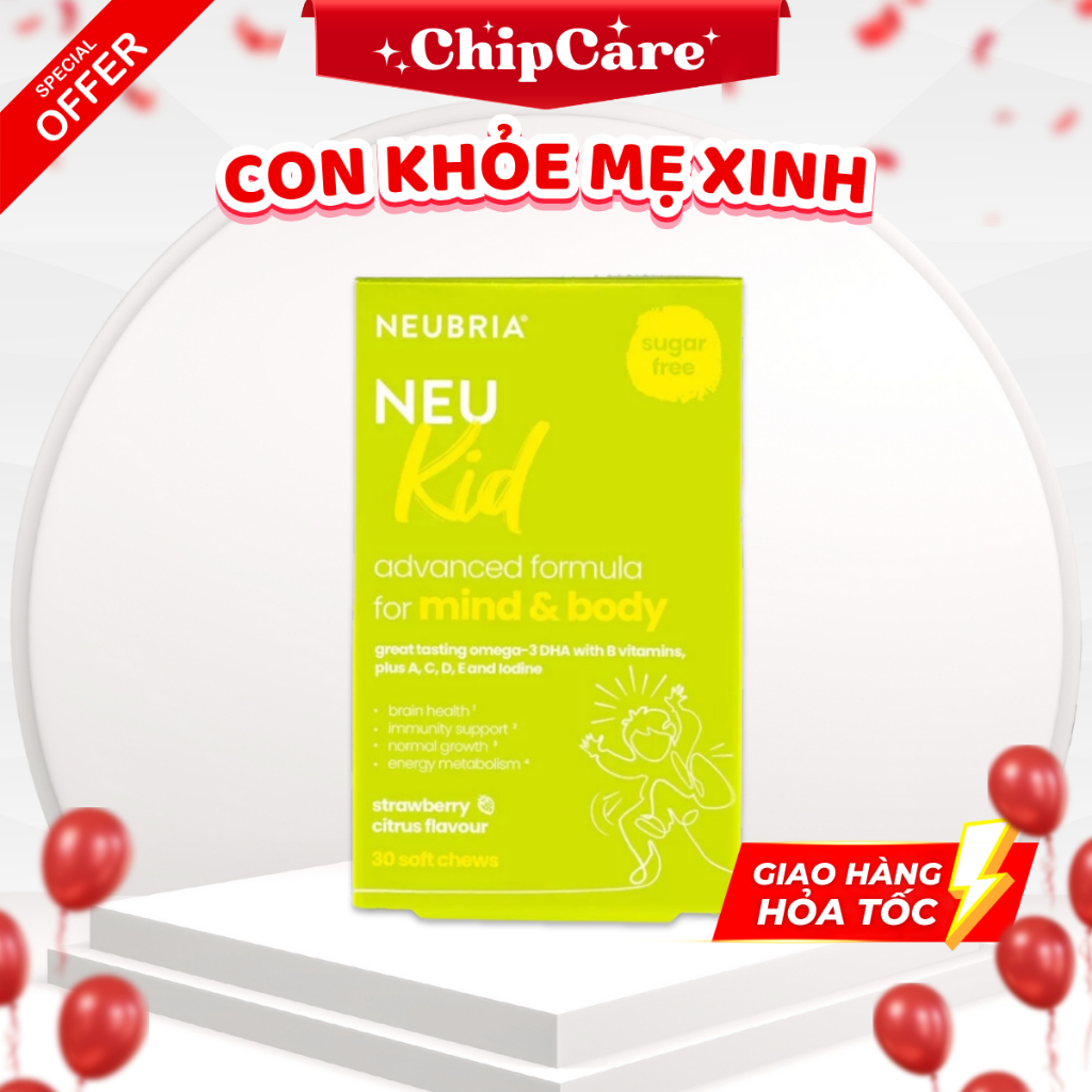 Dha NeuKid Neubria New kid vitamin tổng hợp tích hợp Omega dha cho bé từ 3 tuổi trở lên của Anh