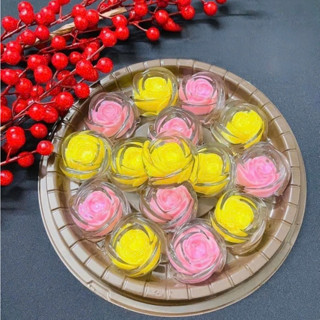 Set 10 khuôn silicon làm thạch rau câu 2 lớp mẹ con hoa hồng hoa mai hoa cúc hoa sen lá