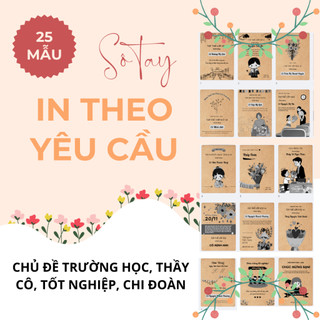  Sổ tay A5 in tên theo yêu cầu tặng học sinh thầy cô trường học tốt nghiệp chi đoàn đại hội lễ 20 11 