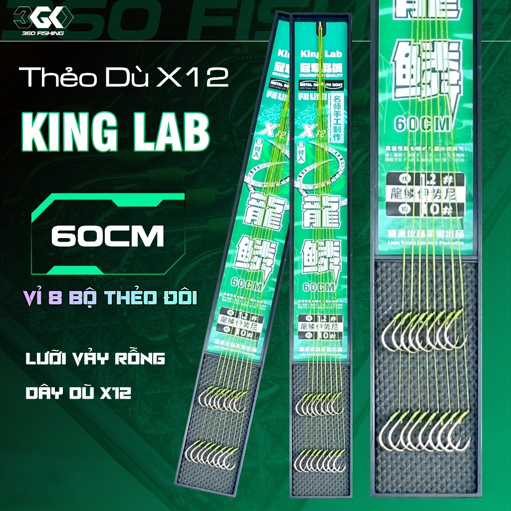 Thẻo Dù Câu Đài Buộc Sẵn Quán Quân 12 Lõi Lưỡi Gân bạc Tải Cá Khủng Nhiều Kích Thước