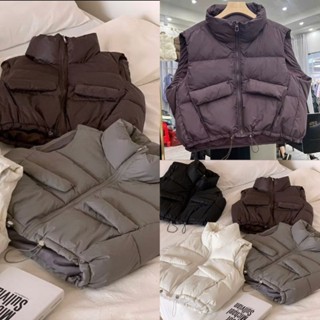 Áo Phao Zile Túi Nắp Cổ Cao Size M L - Halinh Shop - Áo Phao Sát Nách Qcl1 Kèm Dây Rút