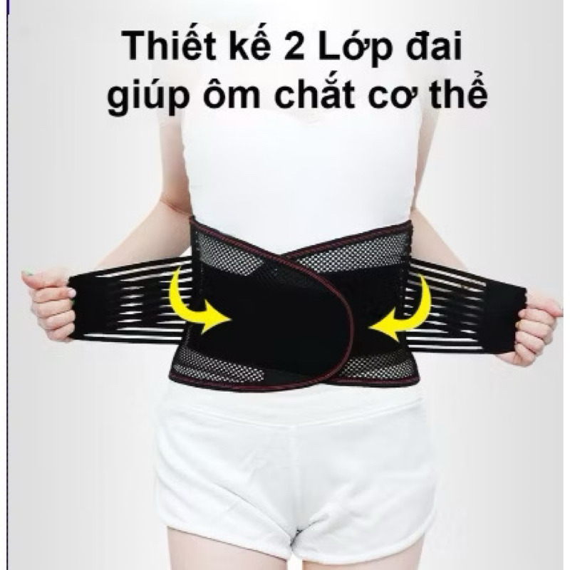 Đai Nịt Bụng 2 lớp giảm eo - bảo vệ cột sống - giảm đau lưng thế hệ mới - Miễn Ship