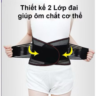 Đai Nịt Bụng 2 lớp giảm eo - bảo vệ cột sống - giảm đau lưng thế hệ mới - Miễn Ship