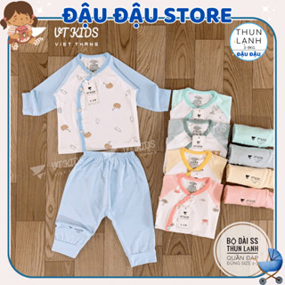 Set 5 Bộ dài tay sơ sinh thun lạnh VT cho bé trai bé gái chất mềm mịn thoáng cho bé 0-9 tháng DL122 Đậu Đậu Store