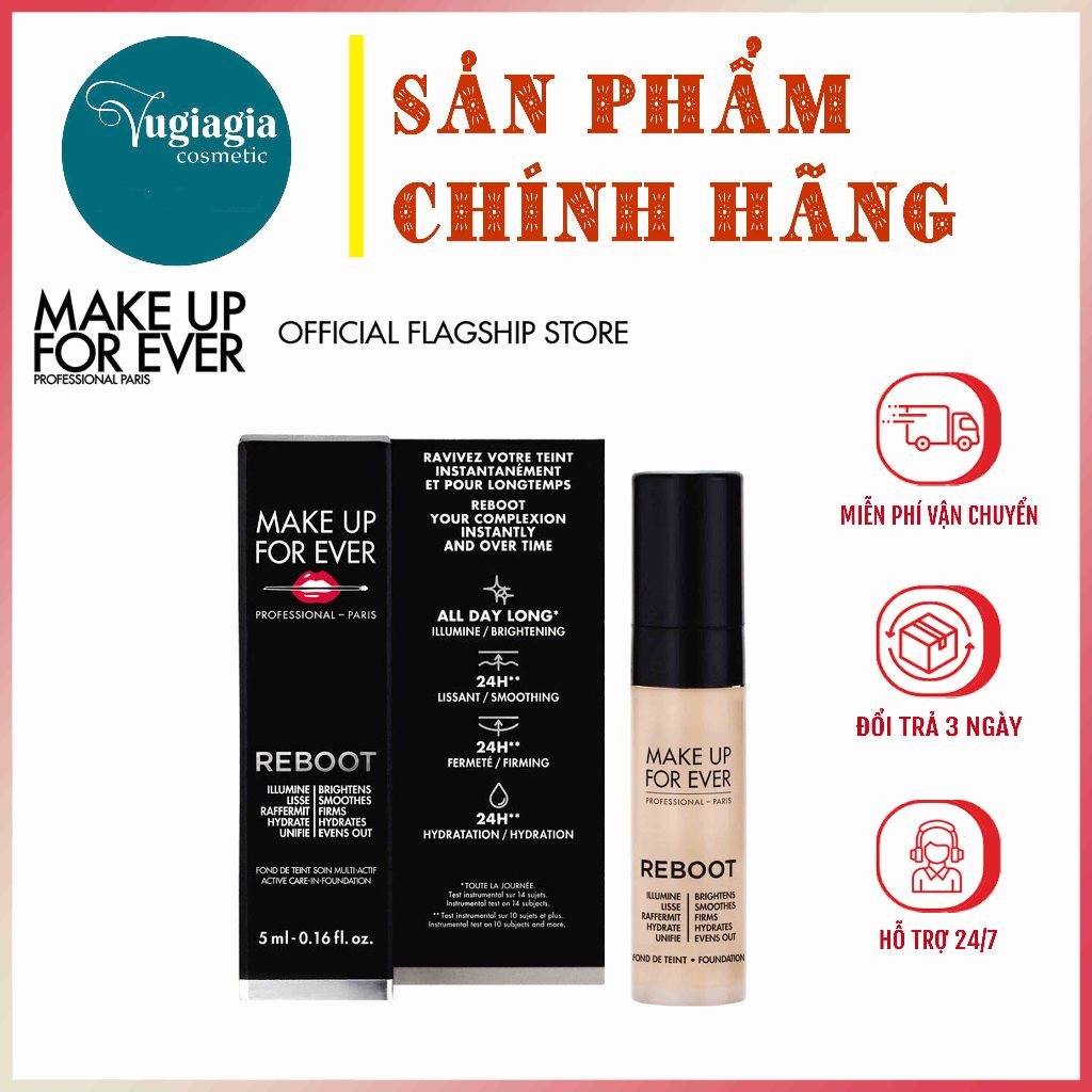 (Bill +30ml) Kem nền Make Up For Ever Reboot Foundation Căng bóng da