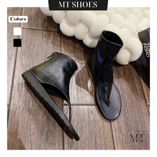 Giày bốt nữ quai kẹp đế bệt cao 2P Boot nữ thời trang chất da xịn mềm êm cực tôn chân MT Shoes BN006