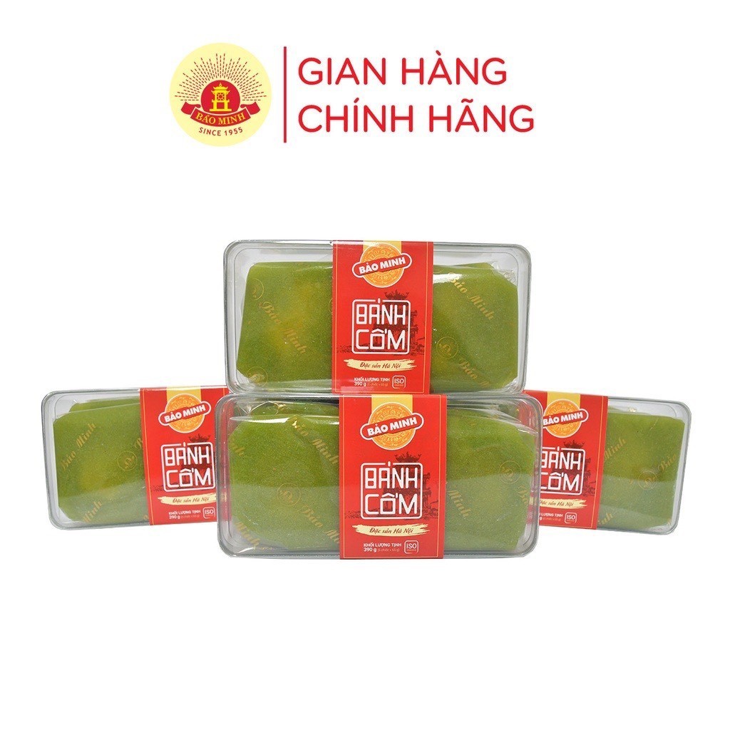 Bánh cốm hộp Mica Bảo Minh 390g (65g x 6 Cái ) (Bánh mới Hàng Ngày)