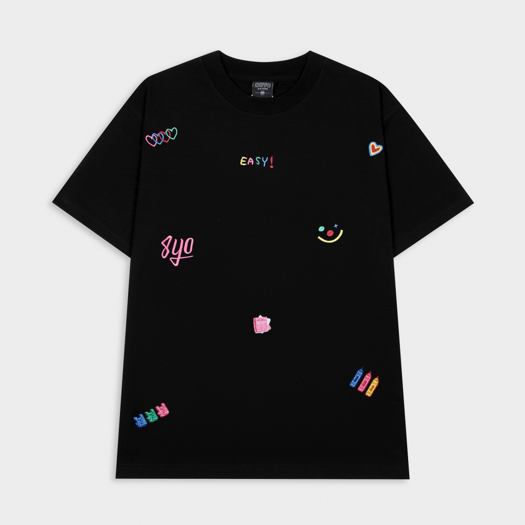 Áo Thun Thêu 8YO CRAYON Tee Cotton Mềm Mịn Mát - Áo Phông Local Brand Unisex Nam Nữ Form Rộng | BigBuy360 - bigbuy360.vn