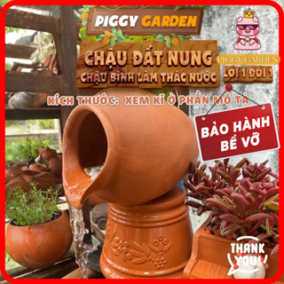Chậu đất nung - Chậu trồng sen đá, xương rồng - Chậu Bình thác nước size lớn