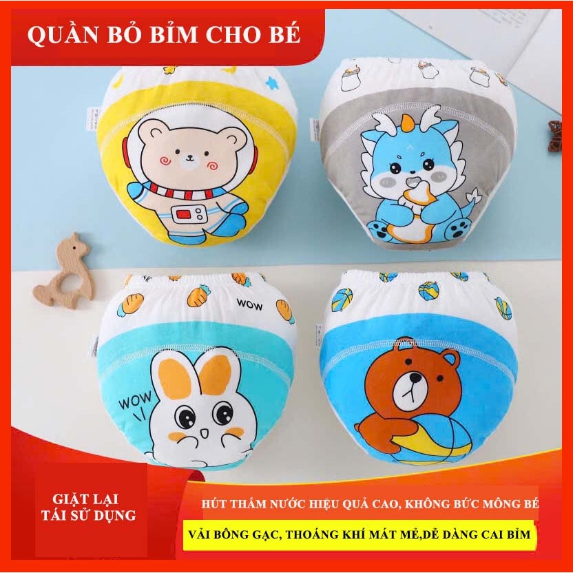 Quần bỏ bỉm vải xô 6 lớp hút nước siêu thấm thoáng mát 5-20kg