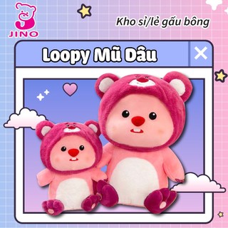  Gấu Bông Loopy đội mũ dâu Lotso cực xinh Loopy đội mũ gấu dâu lotso cực xinh đẹp Thú Bông 