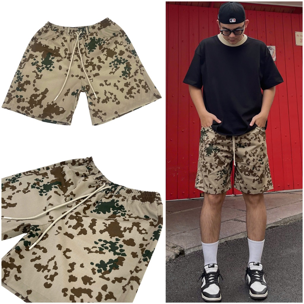 Quần short đùi KAKI EWIGEN họa tiết camo, chất liệu thoáng mát co giãn nhẹ , lưng thun chắc chắn , d